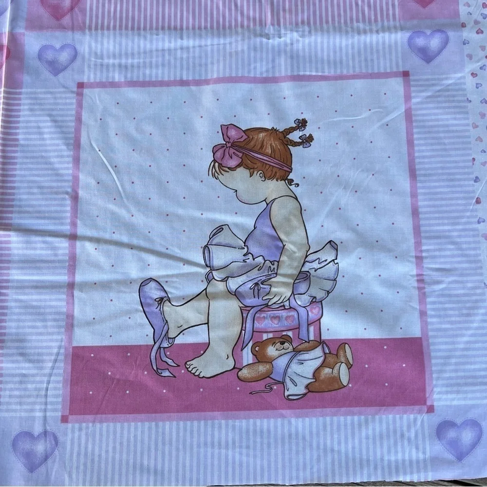 Daisy Kingdom Ballerina Babies #4342 4 Block Pillow Panel Glitter Pastel 36x46